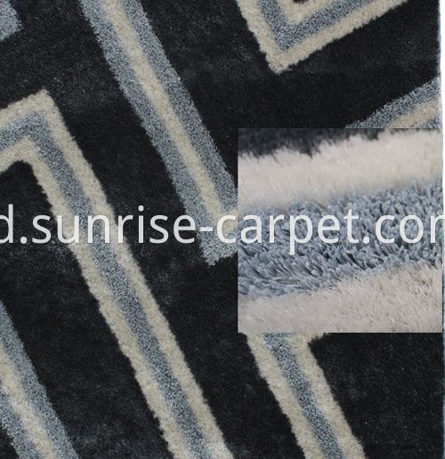strip and silk 3D design rug